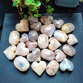 Natural High Quality Healing Crystal Crafts Blue Moonstone Heart Palm Stone Carving Craft for Gift Decoration