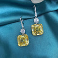 925 Sterling Silver Fancy Light Yellow Diamond Drop Earrings