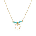 Natural Turquoise Pendant Stainless Steel Gold-plated Classic Charm Necklace Women's Light Luxury Niche High-end Jewelry