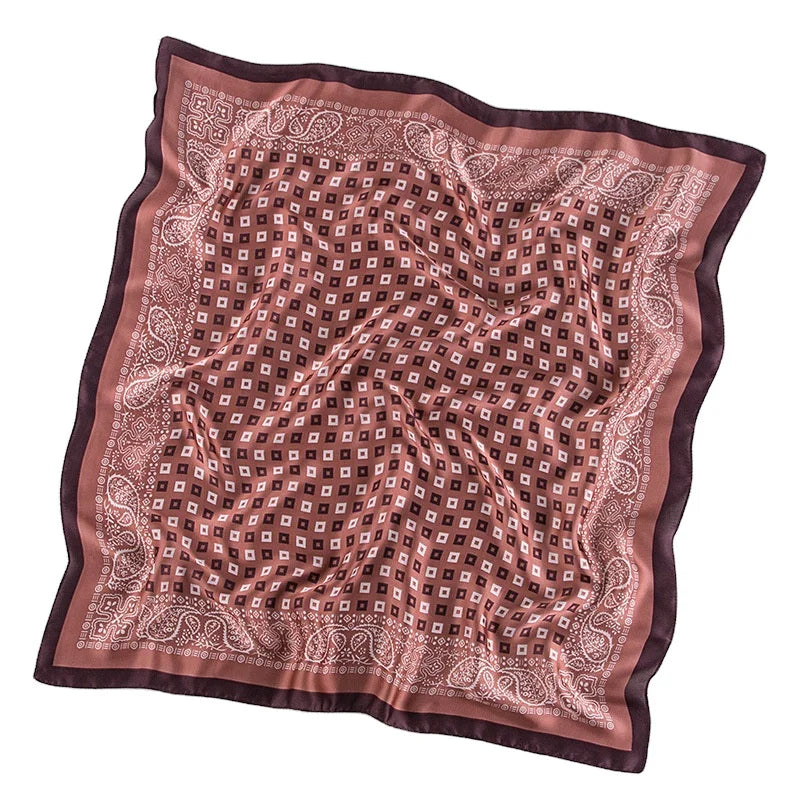 New 70CM Satin Shawl Plaid Small square Scarf Fashionable Women Cheap Headscarf Scarves