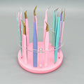 Wholesale Detachable 12 Hole Eyelash Extension Tweezers Storage Rack Rotating Display Rack Tweezer Plastic Holder