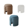 Nordic Modern Velvet Small Round Pink Ottoman Low Accent Storage Stool for Living & Bedroom Accent Furniture for Home Decor