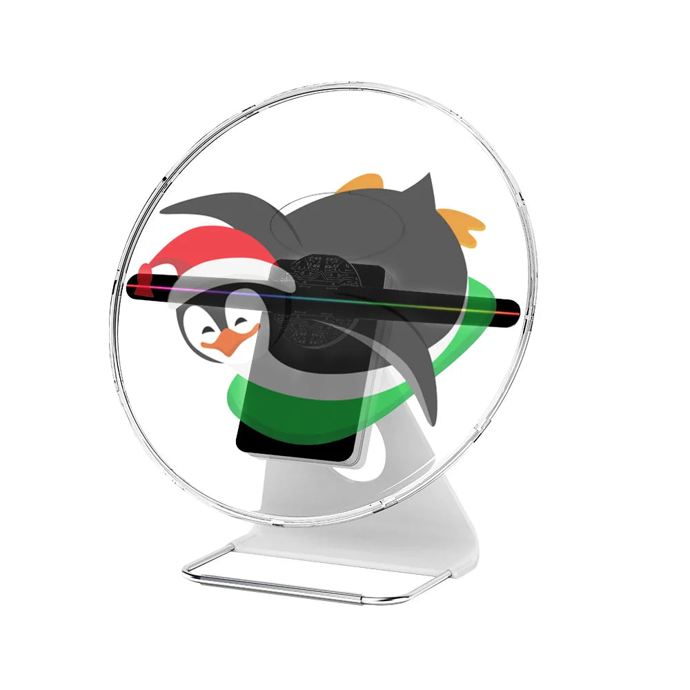 Small 30 cm Desktop 4K 3D Advertising Fan WiFi App Controlled Rotating Logo and Signage 3D Holographic Projector