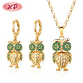 Gold Plated 18k Cubic Zirconia Brass Aretes Joyeria Fashion Cute Animal Jewelry Necklace Earring Sets for Teenagers Women