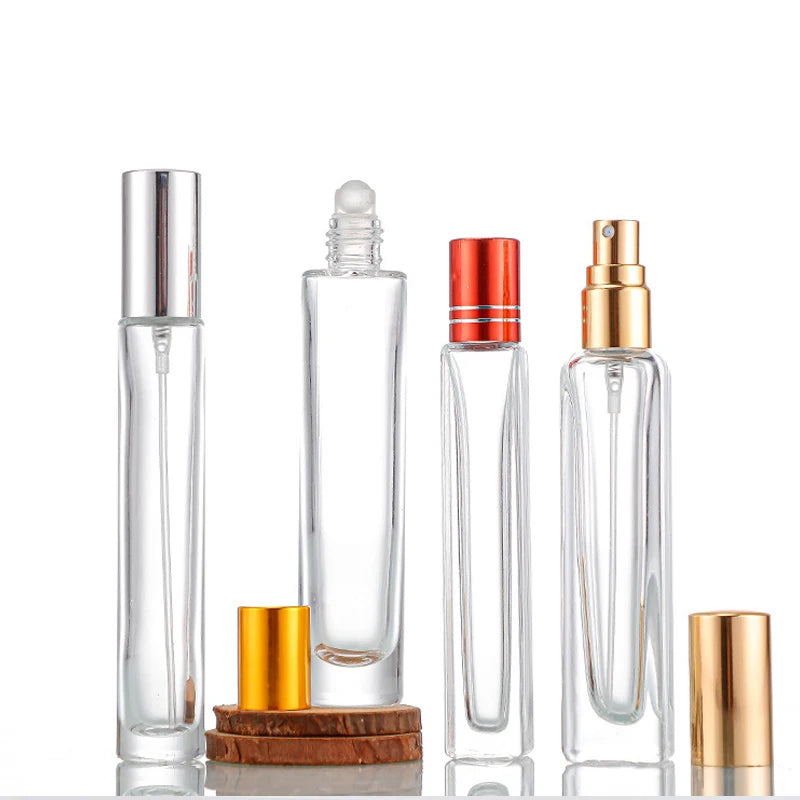 10ml 15ml Unique Transparent Empty Glass Roll on Bottles  Glass Perfume Sspray Bottles