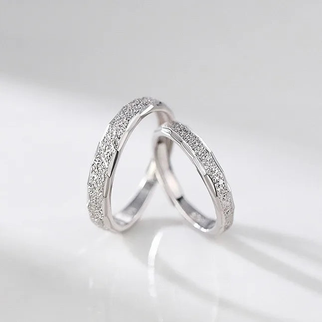 Anillos De Pareja Platinum Plated Shiny Starry Couple Ring for Men Women Romantic Wedding Adjustable Open All Sky Star Ring
