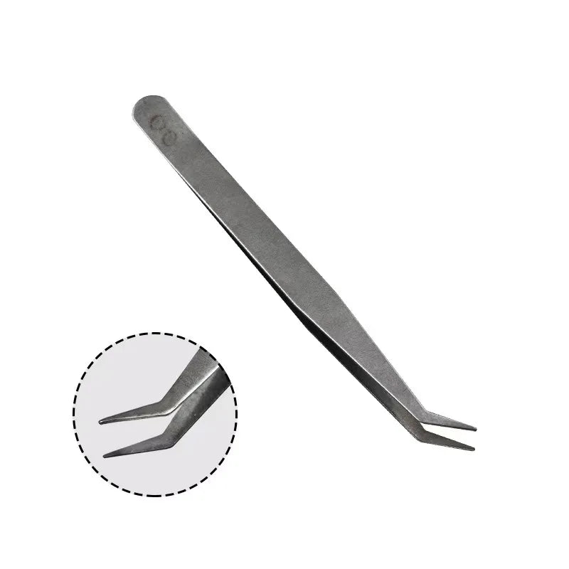 BIN Wholesale Stainless Steel Curved Lash Tweezers Custom Lash Extens Tweezers Eyelash Extension Clipper