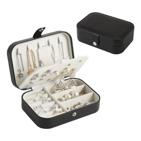 Custom Printed Women's Wedding Pu Leather Jewelry Box Organizer Portable Jewelry Storage Box for Rings Earrings Necklace
