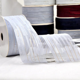 Sunjoy Polyester Ribbon Tulle Ribbon Meteor Voile Ribbon With Puntilla for Christmas Gift Table Runner