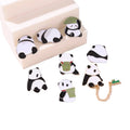 8pcs Panda Brooch Cute Animal Pin Golden Metal Badge Clothing Prop Ornaments Bamboo Giant Panda Fat Collar Pin
