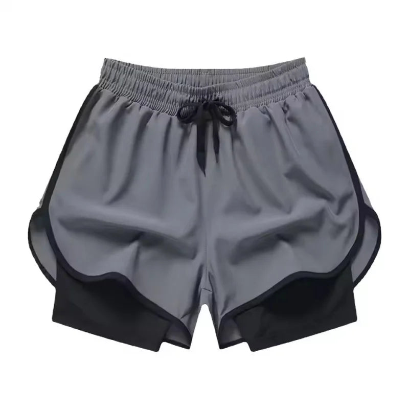 Custom 2 in 1 Polyester Jogger Baggy Casual Fitness Workout Sports Basketball Sweat Running Athletic Shorts for Men