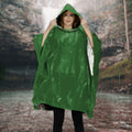Emergency Rain Poncho Mylar Survival Blanket Liner Reusable Orange Green PE Material Normal Waterproof Customized Logo Outdoor