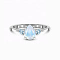 S002 Mini Drop Moonstone Princess Cutting Sterling Silver Fine Jewelry Rings Manufacturer