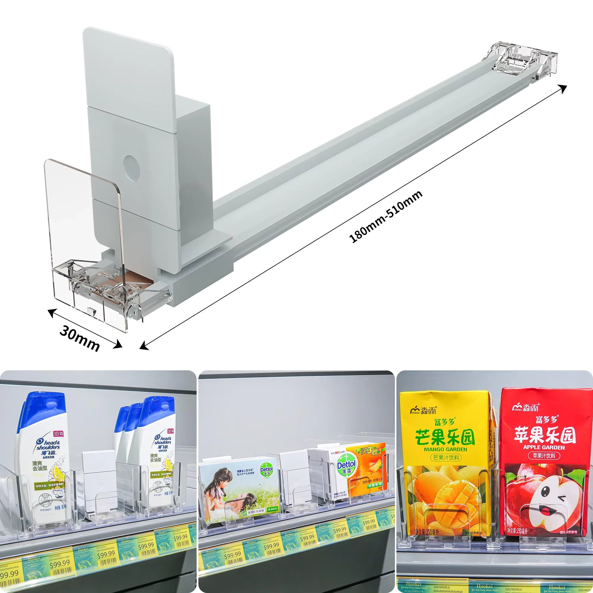 Adjustable Pushing Pusher System Shelf for Store Can Organizer for Supermarket Shelving Displays