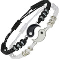 Best Friend Bracelets for 2 Matching Yin Yang Adjustable Cord Bracelet for Bff Friendship Relationship Boyfriend Girlfriend Vale