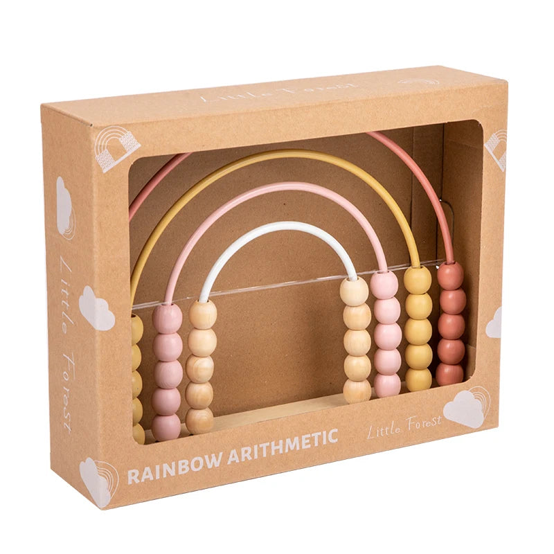 Kids Early Math Skills Wooden Rainbow Abacus Beads Counting Math Toys