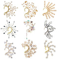 Multiple Styles Wedding Bride Alloy Ear Jewelry Handmade Earring Leaf Copper Wire Crystal Bead Decoration Ear Cuff for Women