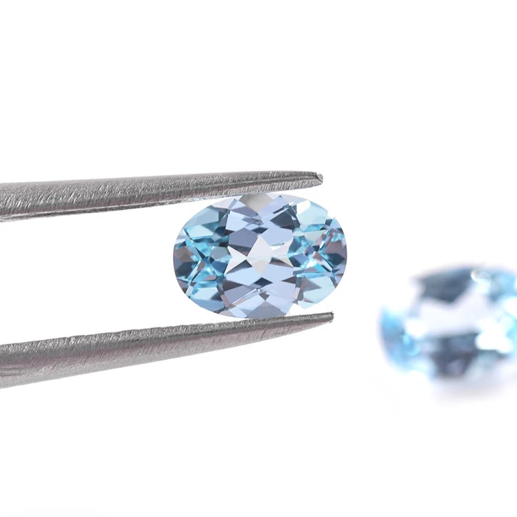 Roomy Hot Selling Factory Direct 5A Oval Cut Aquamarine Lab Grown Sapphire Blue Sapphire Loose Gemstone Synthetic Corundum