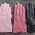 Wholesale Fashion  Style Sheepskin Leather Gloves Winter Ladies Leather Driving Gloves