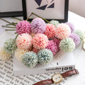 Ychon 2024 Best Seller Single Head Artificial Dandelion Ball Chrysanthemum for Home Wedding Decoration Mother's Day Thanksgiving