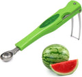 2022 Hot Selling Multifunctional Stainless Steel Watermelon Slicer Melon Baller Fork Pitaya Scoop Fruit 3 in 1 Fruit Spoon