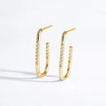 American European Fashion 925 Sterling Silver Earring Geometric U Shape Zircon Gold Plated Stud Earrings for Women