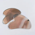 DIY Royal Grey Agate Gua Sha Jade Grey Agate Stone Face Board Tool Pink Heart Shaped Skin Massager