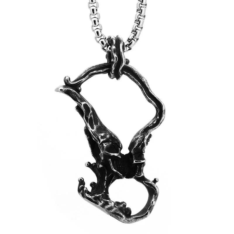 SS8-1076P New Fashion 316L Stainless Steel Punk Skull Skeleton Pendant for Men Movie Biker Cool Gothic Jewelry Gift