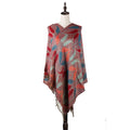 MIO Bohomonde Pashmina Shawl with Tassel Indian Floral Paisley Imitation Cashmere Scarf Nepal Poncho for Women