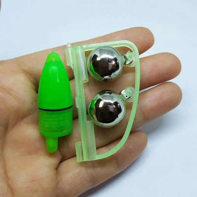 ORJD Luminous Fishing Rod Bells Fishing Bite Alarms Rod Clamp Tip Clip Bells Ring Nighttime Fishing Alarm Bells