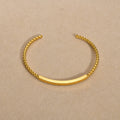 18K Real Gold Plated Opening Adjustable Bracelet Stainless Steel Twist Bangle Bracelet for Women Gift Jewelry