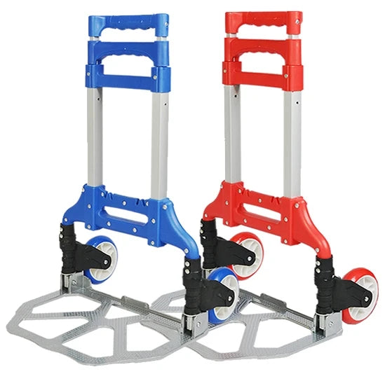Hot Sale Supermarket Customized Aluminum Folding Hand Luggage Wholesale Foldable Trolley Cart for Shopping-Made Steel Plastic