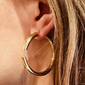 2021 New Design Simple Stainless Steel High Quality Retro Vintage C Shape  Hook Hoop Women Earrings