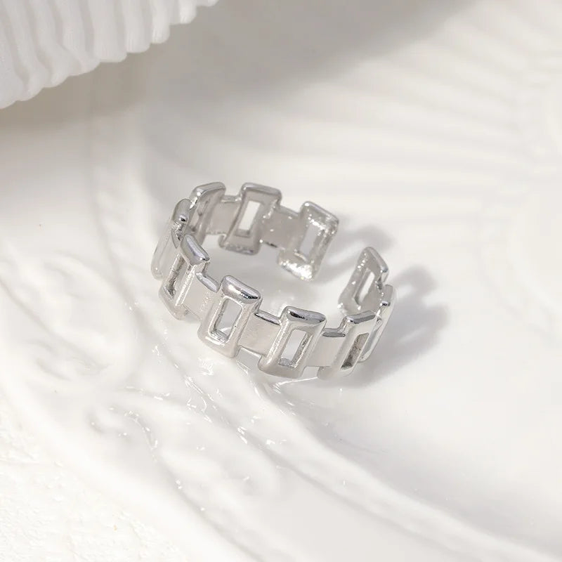 Beimai OEM Anillo Open Adjustable Stainless Steel Punk Couple Ring