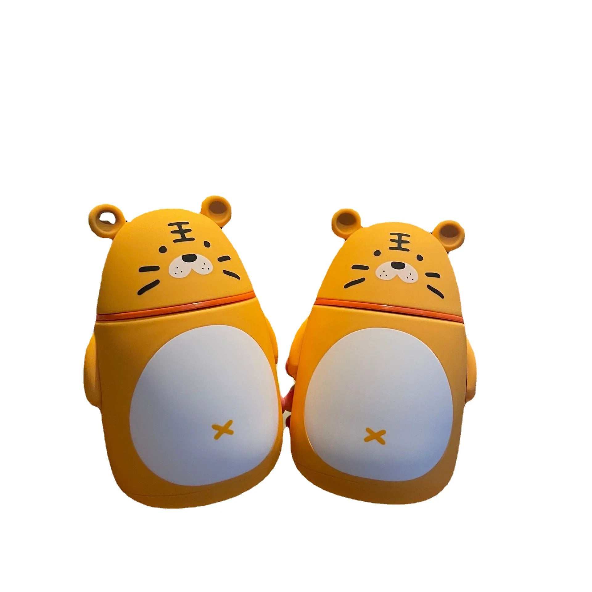 Creative Cartoon Cute Tiger Shape Double-Layer Plastic Glass Plastic Water Bottle Cup for Kids Student Boy Girl