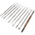 10pcs Dental Lab Stainless Steel Wax Carving Knife Dentist Sculpture Knife Dentistry Instrument Wax Carving Tool Set