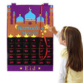 Do-It-Yourself Felt Countdown Timetable Calendars Star Sticker Decoration Eid Mubarak Kareem Wall Hanging for Ramadan Supplies