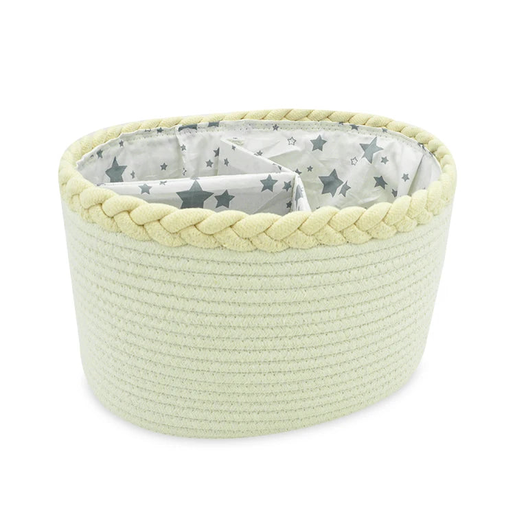 Foldable Cotton Rope Laundry Clothes Storage Basket with Waterproof Cloth