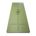 Army Green Custom Laser Engrave Body Center Line Alignment Gym Normal PU Turquoise Fitness PU Rubber Yoga Mats With Carry Straps