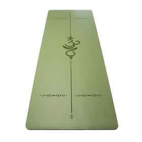 Army Green Custom Laser Engrave Body Center Line Alignment Gym Normal PU Turquoise Fitness PU Rubber Yoga Mats With Carry Straps