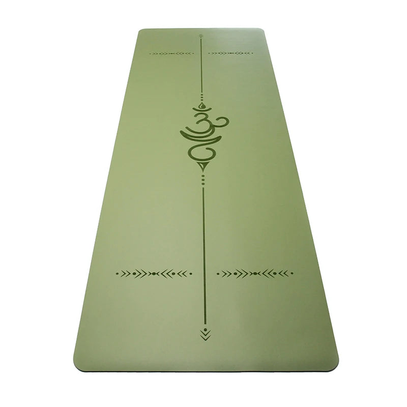 Army Green Custom Laser Engrave Body Center Line Alignment Gym Normal PU Turquoise Fitness PU Rubber Yoga Mats With Carry Straps