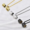Wholesale 18K Gold Plated Stainless Steel Dumbbell Pendant Necklace for Men Trendy Sports Fitness Jewelry Link Creative Fashion