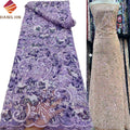 Luxury Sequin Fabric Embroidery African Nigerian Lace Fabric High Quality French Tulle Lace Fabric for Women Dress