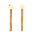Popular Style 18K Gold Plated Long Earrings Party Gift Stainless Steel Jewelry Chain Dangle Tassel Drop Earrings for Women
