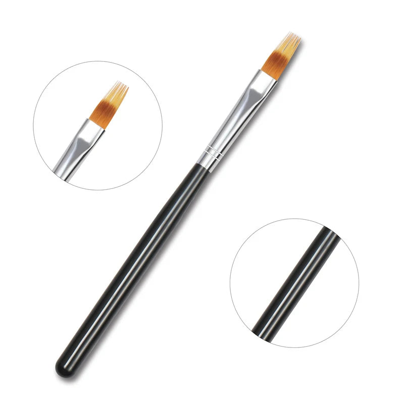 Custom Private Label Nail Art Supplies Wooden Nylon Acrylic Ombre Nail Brush