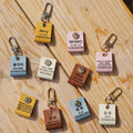 Cats and Dogs Necklace Name Tag Leather Identification Tags Keychain Customized Pet Name ID Tag Keyring Pendant Puppy Collars