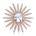 Simple Jewelry Gift Women Men Suit Clothing Accessories Badge Lapel Pin Gem Crystal Rhinestone Sunflower Brooch Pin