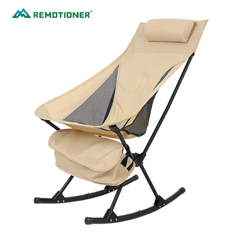 Portable Adjustable Reclining Chair Folding Outdoor Beach Fishing Camping Rocking Moon Chairs
