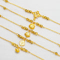 Wholesale Korean Version of the New Love Anklet Female Brass Gold Plated Blessing Long Life Lock Anklet