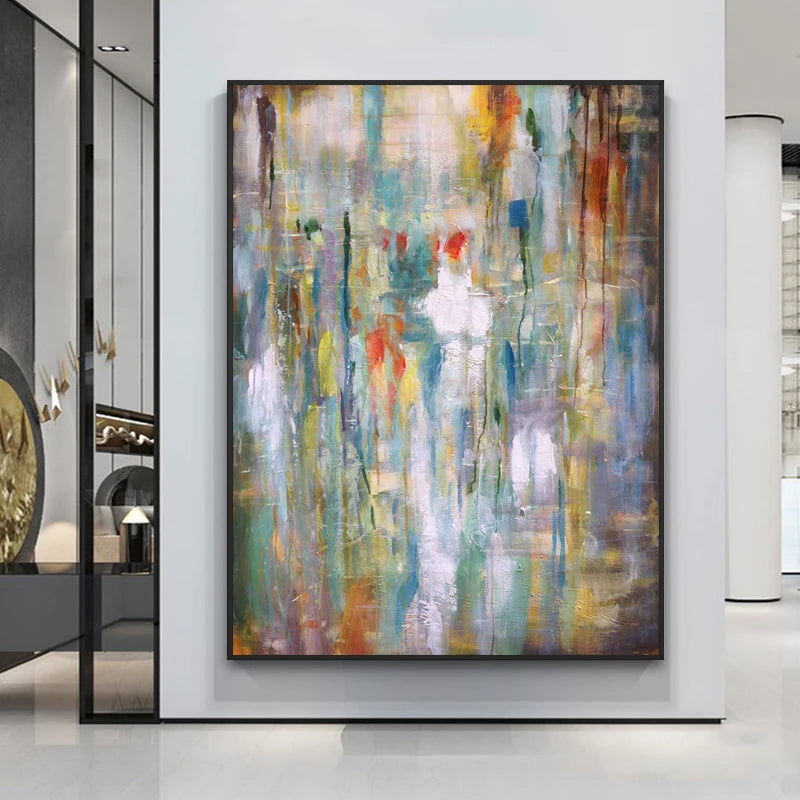 Pure Hand-painted Wholesale Colorful Abstract Oil Wall Art Paintings on Canvas for Home Decoration Living Room Modern Original